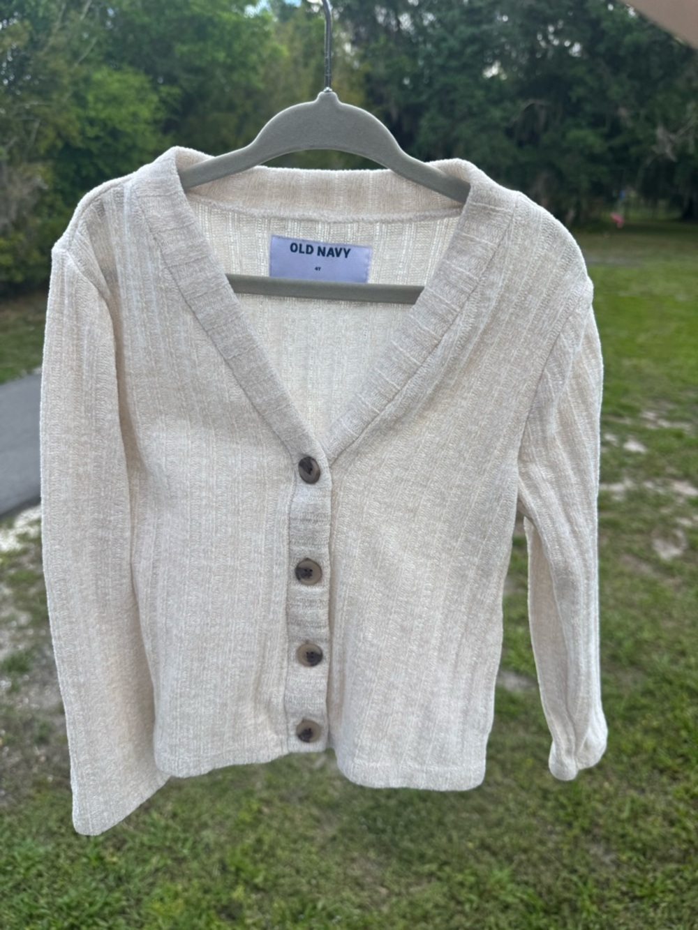 Old Navy Cream Girls Cardigan